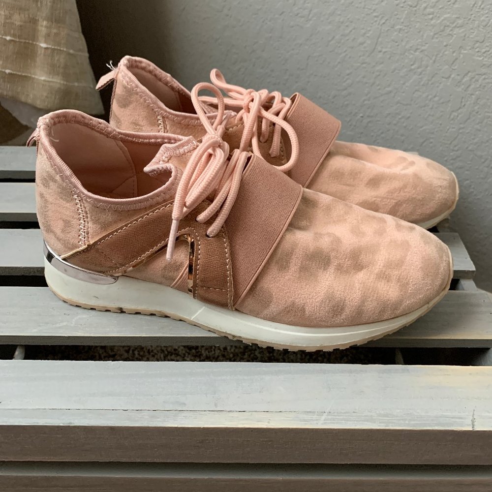 Blush Leopard Print Boutique Sneakers